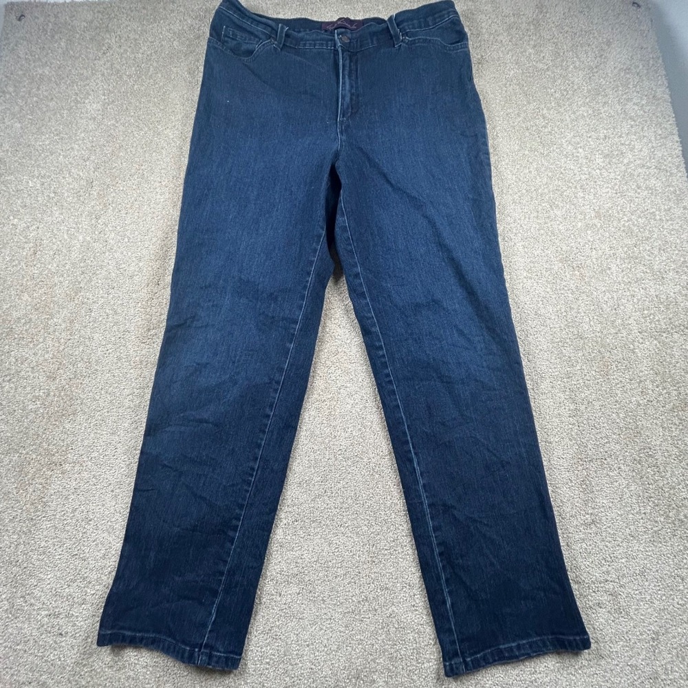 Gloria Vanderbilt Amanda High Rise Straight Leg Jeans Dark Wash Blue Womens 14
